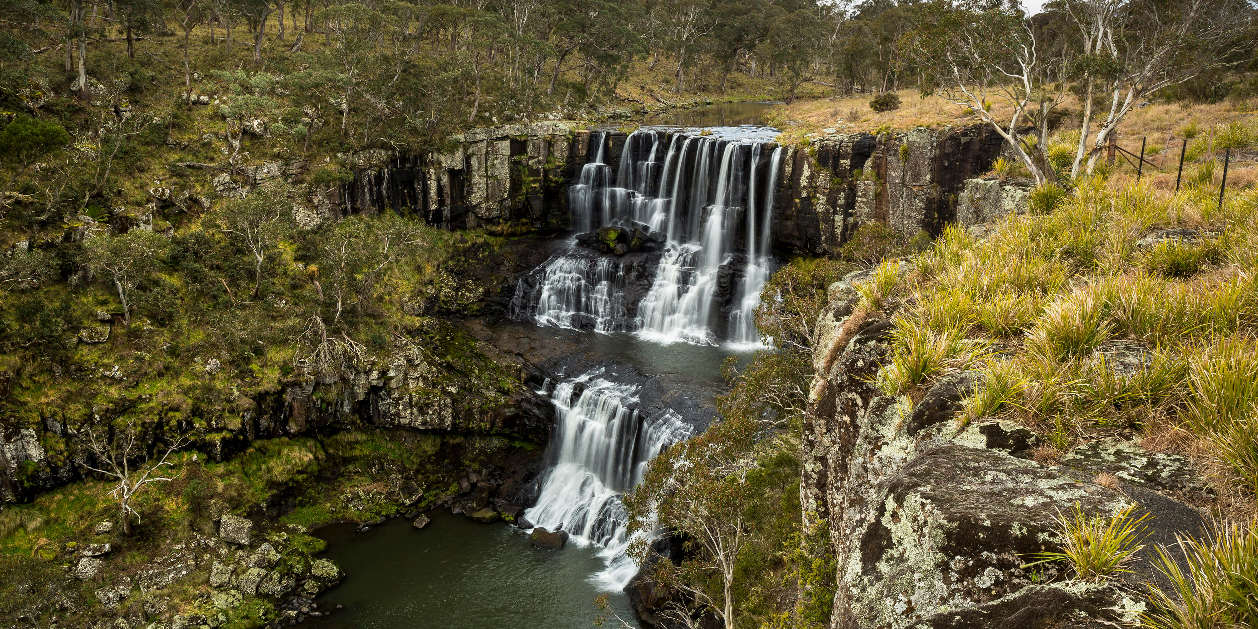 Landscape of falls in Guy Fawkes River National Park in the New England region of NSW