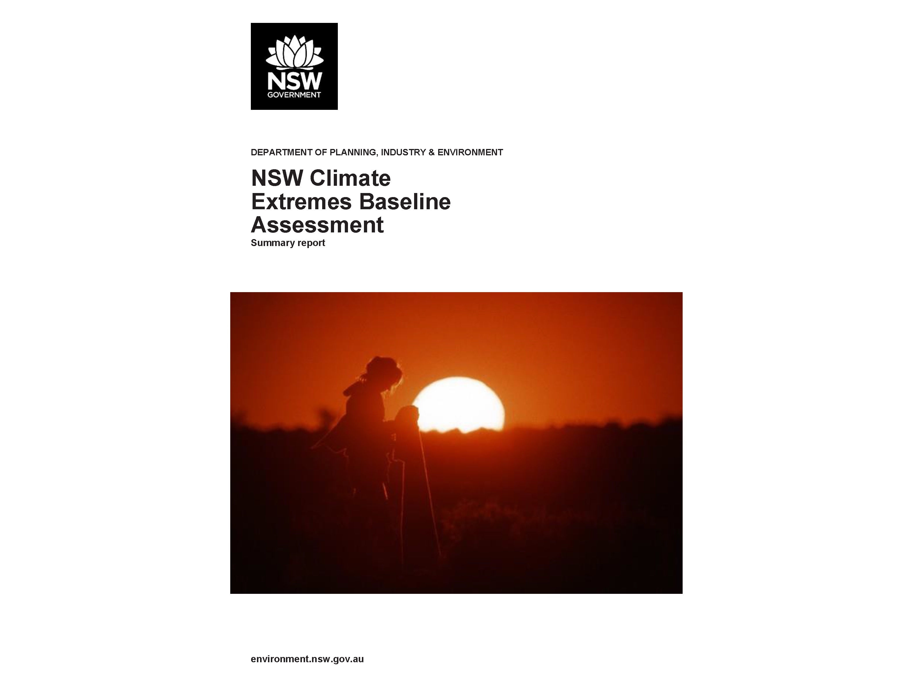 Cover of the NSW Climate Extremes Baseline Assessment Summary