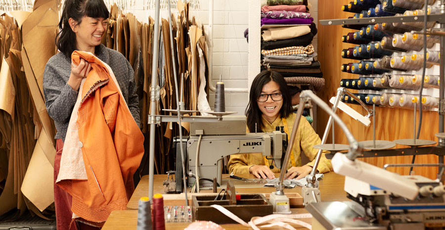 2 fashion designers in their atelier