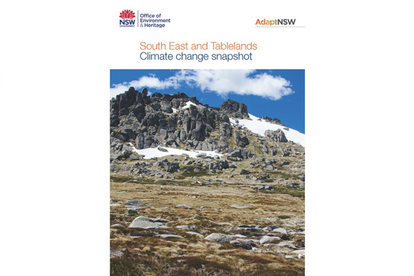 Cover of the South East and Tablelands climate change impact snapshot
