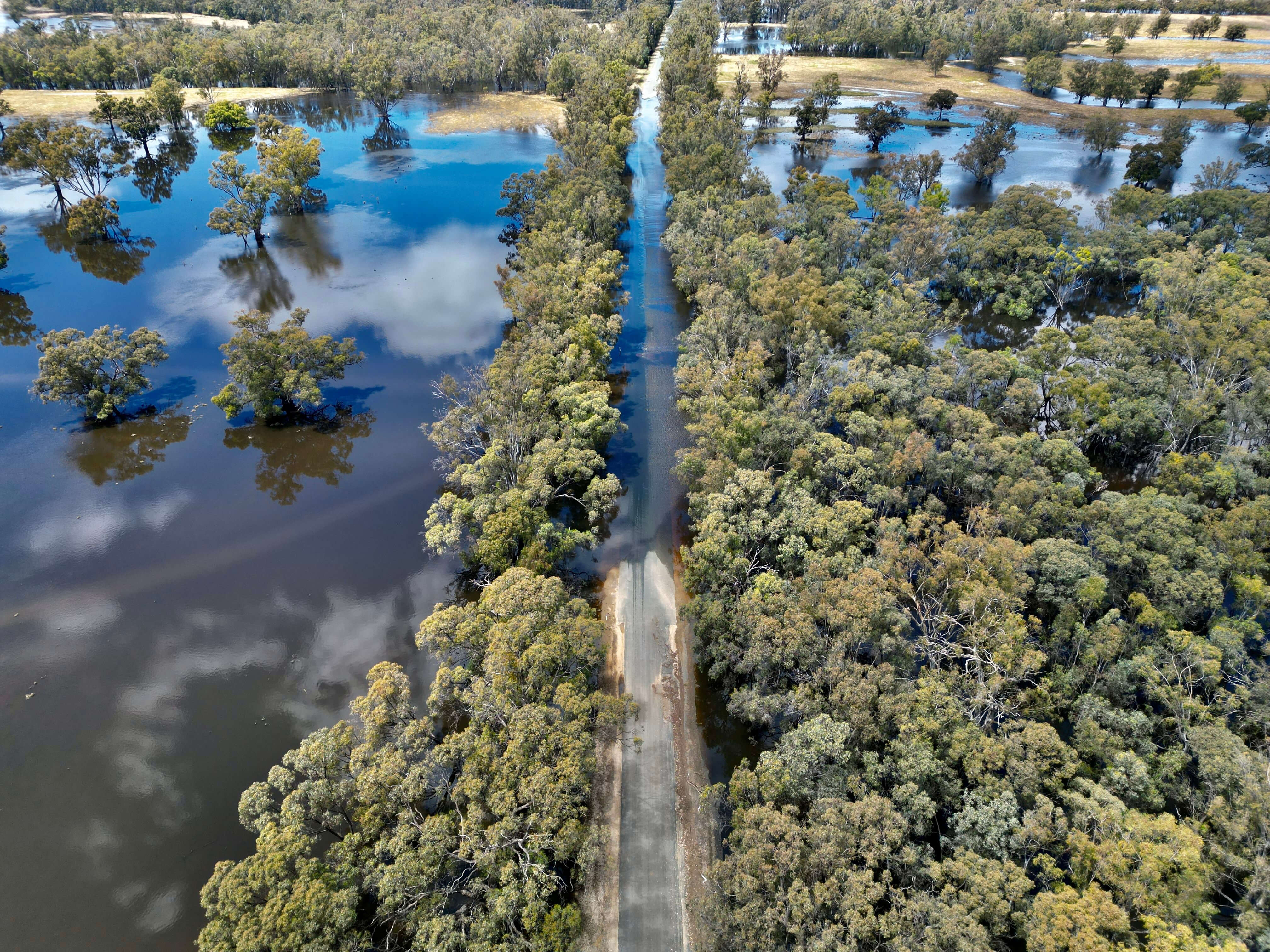 Water flooding over road