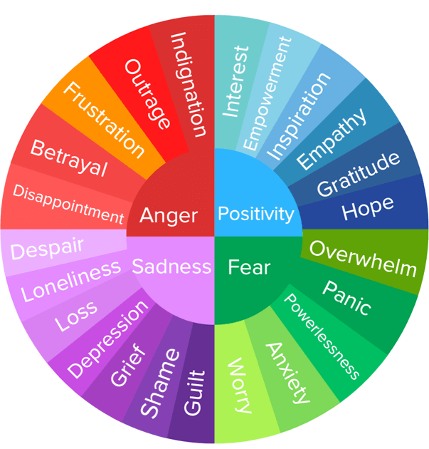 Climate Emotions Wheel based on research by Panu Pihkala, 2022