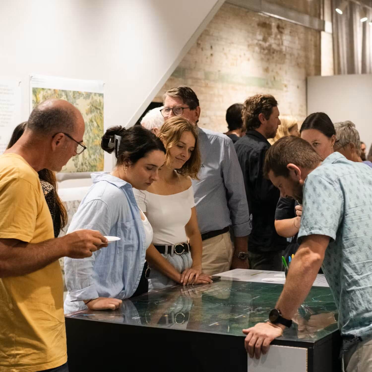 People at the Living lab exhibit