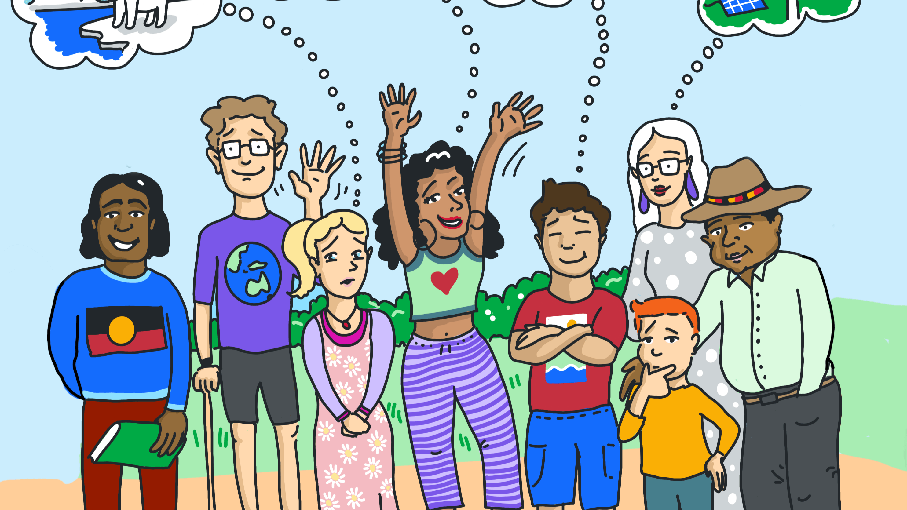Group of people from diverse backgrounds standing together in a group