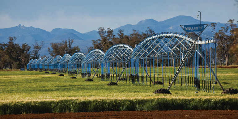 rrigation systems in corn fields near Gunnedah, NSW. 