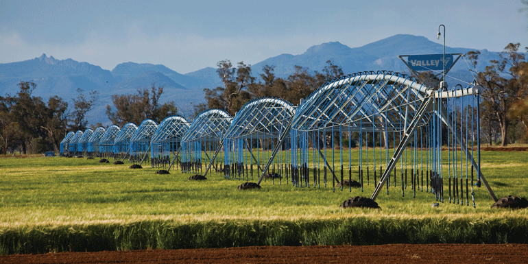 rrigation systems in corn fields near Gunnedah, NSW.