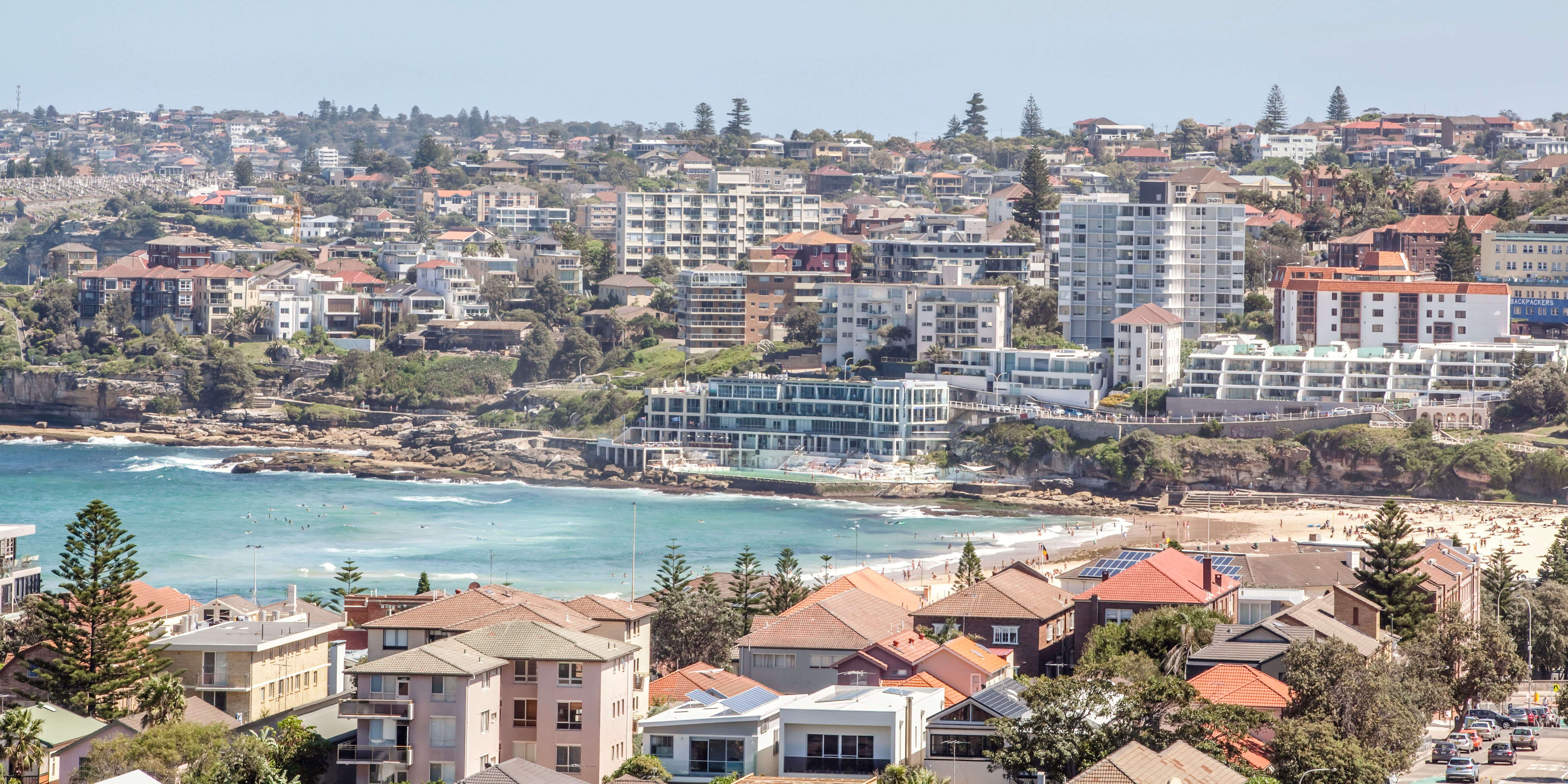 Seascape, travel destination, rooftop view from North Bondi. Waverley Local Government Area